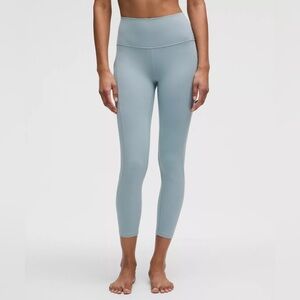 lululemon athletica | Women’s Light Blue Mottled High Rise Crop Leggings Size 10